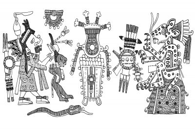 Aztec Gods 5 Goddess of Earth and Moon with Prisoner