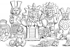 Aztec Empire 6 Clay Figures