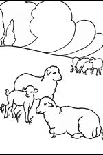 Farm Animals Coloring Pages 12 Sheep In A Meadow