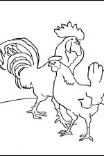 Farm Animals Coloring Pages 5 Rooster And Hen