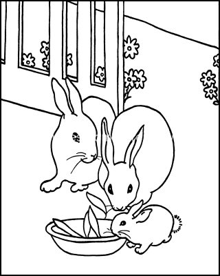 Farm Animals Coloring Pages 7 Three Bunnies