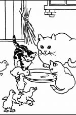 Coloring Pages Of Cute Animals 10 - Cats And Chicks