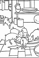 Coloring Pages Of Cute Animals 6 Piglets Eating