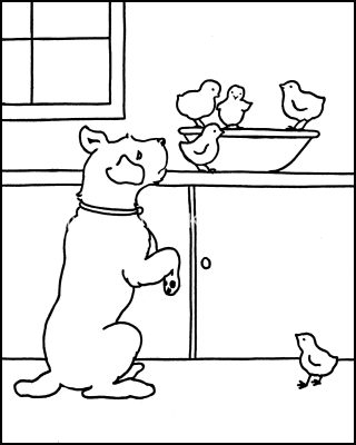 Coloring Pages Of Cute Animals 2 Dog With Chicks