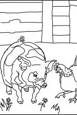 Coloring Pages For Farm Animals 11 Pig And Rooster