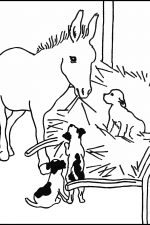 Coloring Pages For Farm Animals 4 Pups And A Donkey