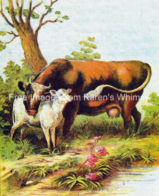 Clip Art Of Farm Animals 4 Cow And Calf