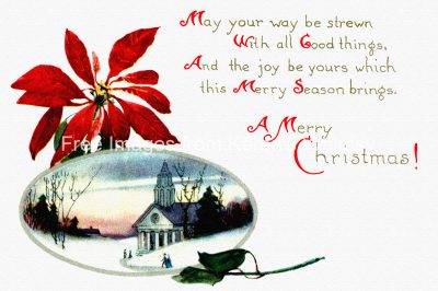 Images of Christmas Greetings 7 - Flower and Scene
