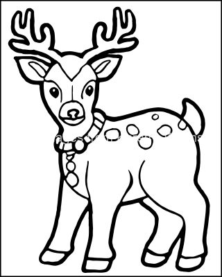Christmas Coloring Pictures 1 - Reindeer