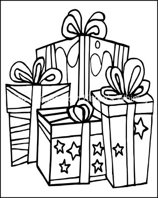 Christmas Coloring Pictures 2 Presents