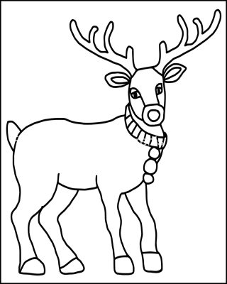 Free Christmas Coloring Pages 1 Reindeer
