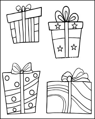 Free Christmas Coloring Pages 2 Gifts