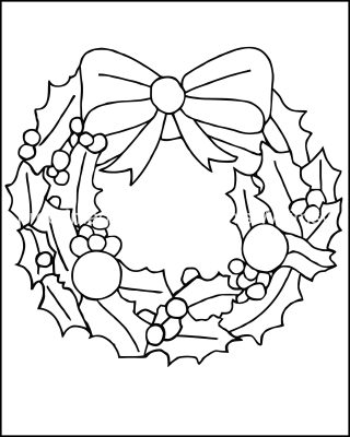 Free Christmas Coloring Pages 4 Wreath