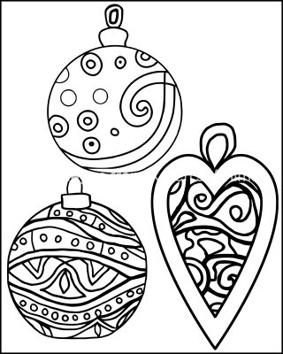 Free Christmas Coloring Pages 8 Ornaments