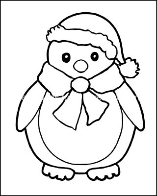 Free Christmas Coloring Pages 9 Penguin