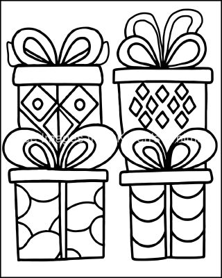 Christmas Coloring Pages To Print 2 Presents