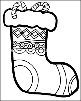 Christmas Coloring Pages To Print 4 Stocking