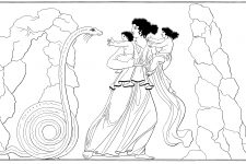 Ancient Roman Deities 5 Latona Fleeing Python