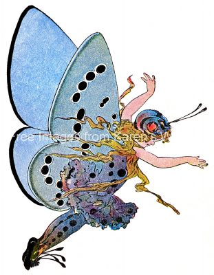 Free Fairy Art 2 - Blue Flying Fairy