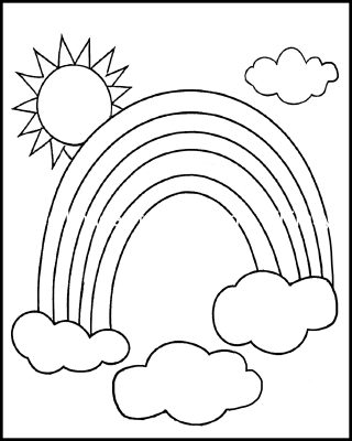 Rainbow Coloring Sheets 2 Rainbow With Sun