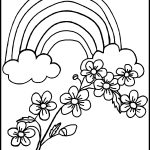 Rainbow Coloring Pages 1 Rainbow With Flowers