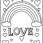 Rainbow Coloring Pages 2 Rainbow And Clouds