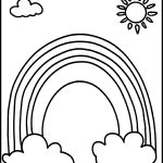 Rainbow Coloring Pages 3 Rainbow With Sun