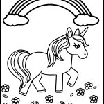 Rainbow Coloring Pages 5 Rainbow With Unicorn