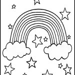 Rainbow Coloring Pages 6 Rainbow With Stars