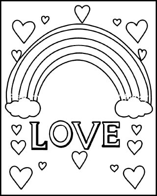 Rainbow Coloring Pages 2 Rainbow And Clouds