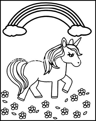 Rainbow Coloring Pages 5 Rainbow With Unicorn