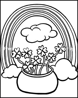 Rainbow Coloring Pages 8 Rainbow And Gold Pot