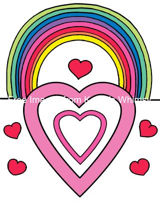 Rainbows 5 - Rainbow with Hearts
