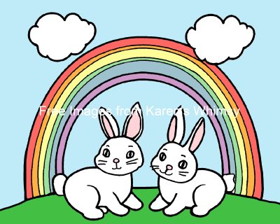Rainbow Pictures Images 6 - Rainbow with Bunnies
