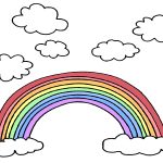 Rainbow Clip Art 1 - Rainbow with Clouds