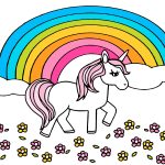 Rainbow Clip Art 2 - Rainbow with a Unicorn