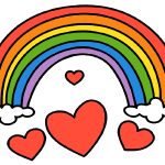 Rainbow Clip Art 6 - Rainbow with Hearts