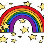 Rainbow Clip Art 7 - Rainbow with Stars