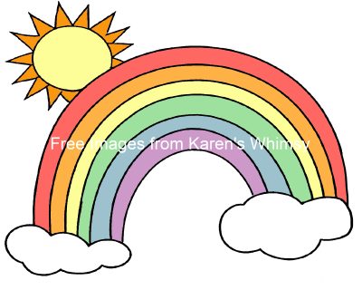 Rainbow Clip Art 3 - Rainbow with Sun