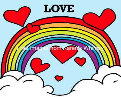 Rainbow Clip Art 5 - Rainbow with Love