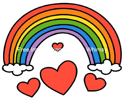 Rainbow Clip Art 6 - Rainbow with Hearts