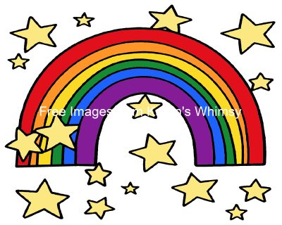 Rainbow Clip Art 7 - Rainbow with Stars