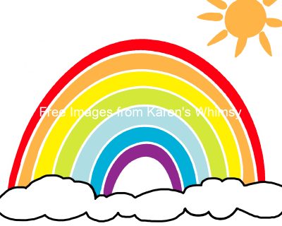 Rainbow Clip Art 8 - Rainbow with Sunshine