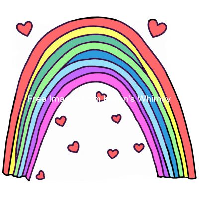 Rainbow Pictures 4 - Rainbow with Hearts