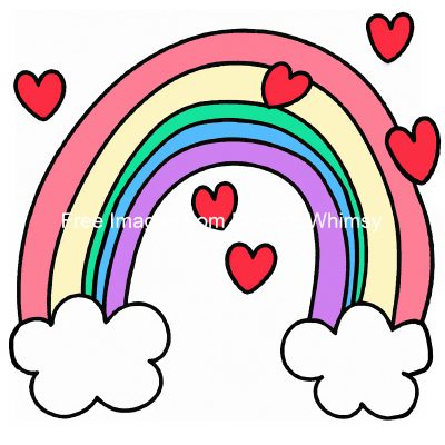 Rainbow Pictures 5 - Rainbow with Hearts