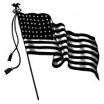 American Flag Black And White 12