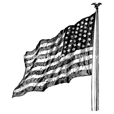 American Flag Black And White 1