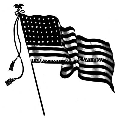 American Flag Black And White 12