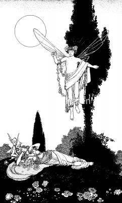 Drawings of Fairies 2 - Fairy Watches a Maiden