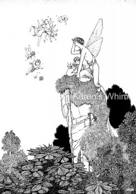 Drawings of Fairies 4 - A Fairy Lookout